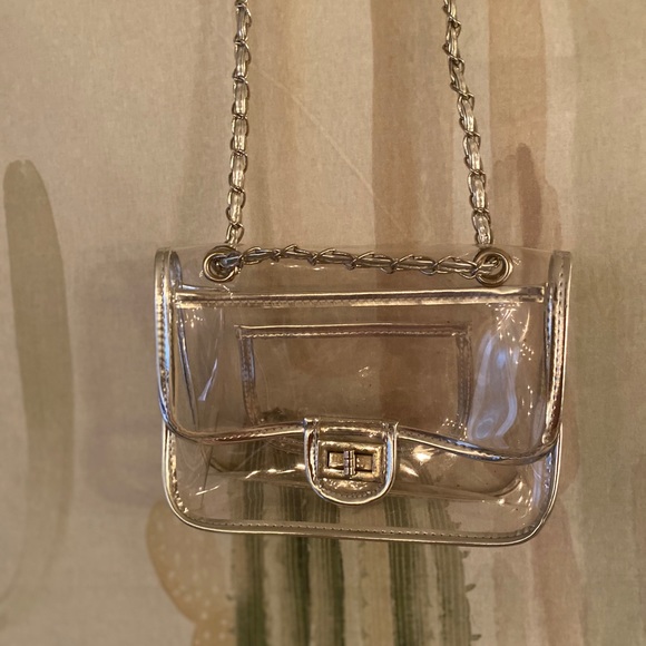 clear fringe purse